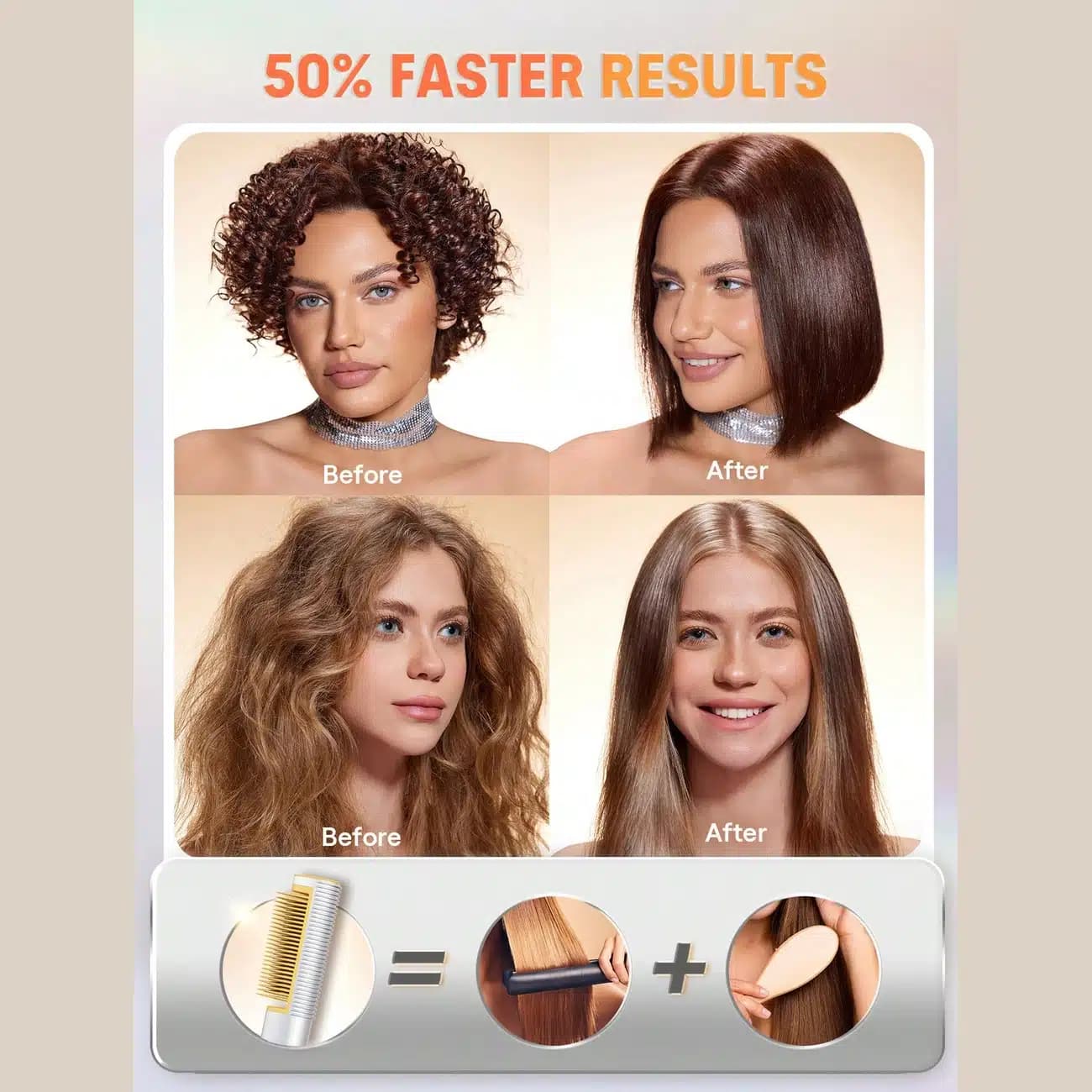 برس حرارتی مو سه بعدی شیگلم هیر Sheglamhair اصل مدل SLeek Chic با یون منفی — تصویر ۳