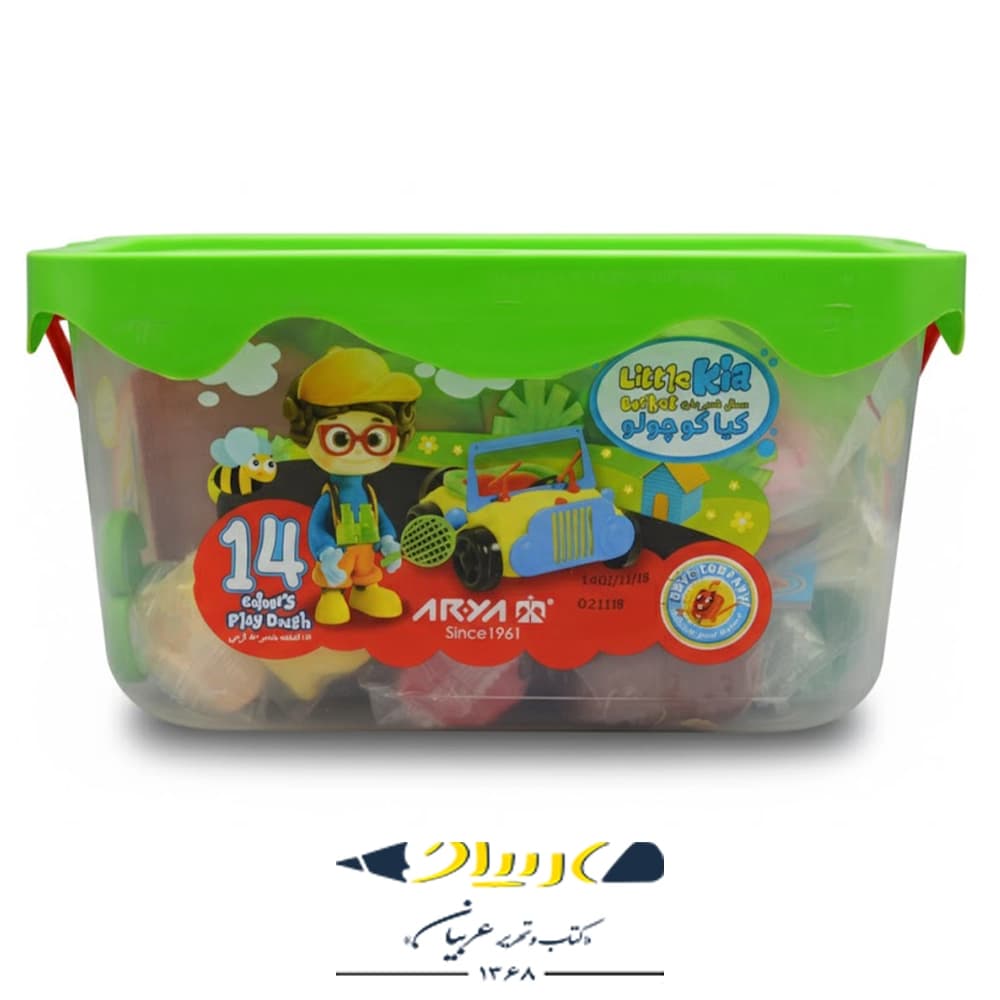 خمیر بازی ۱۴ رنگ سطلی آریا – مدل کیا کوچولو