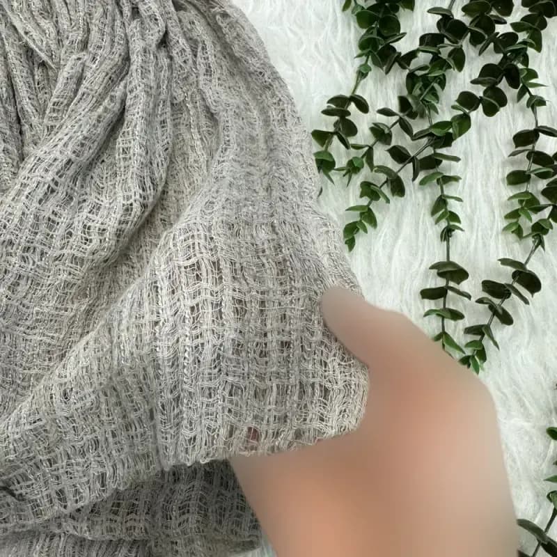 شال نخی کنفی وارداتی روزمره قواره 190 در 65 سانتی متر — تصویر ۳