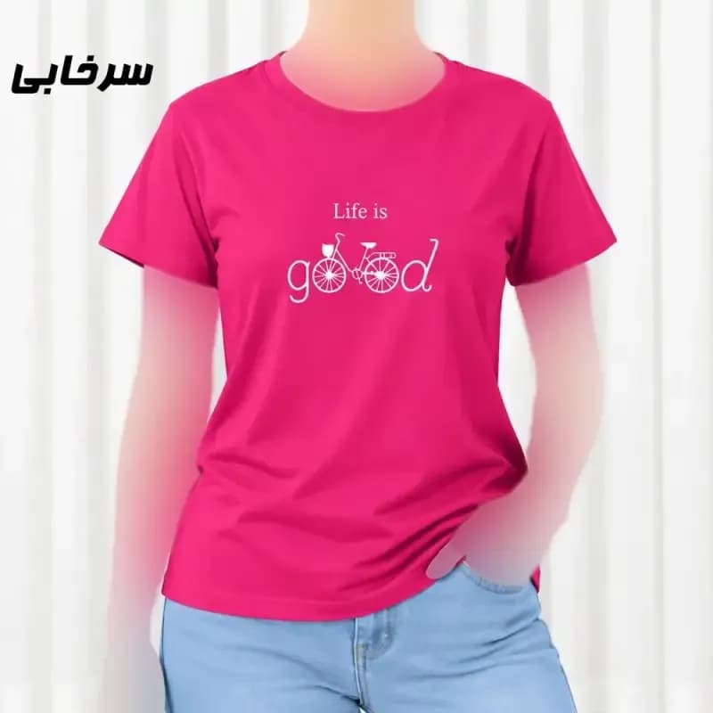 تیشرت زنانه نخ پنبه مدل دوچرخه فری سایز مناسب تا سایز 44 — تصویر ۳