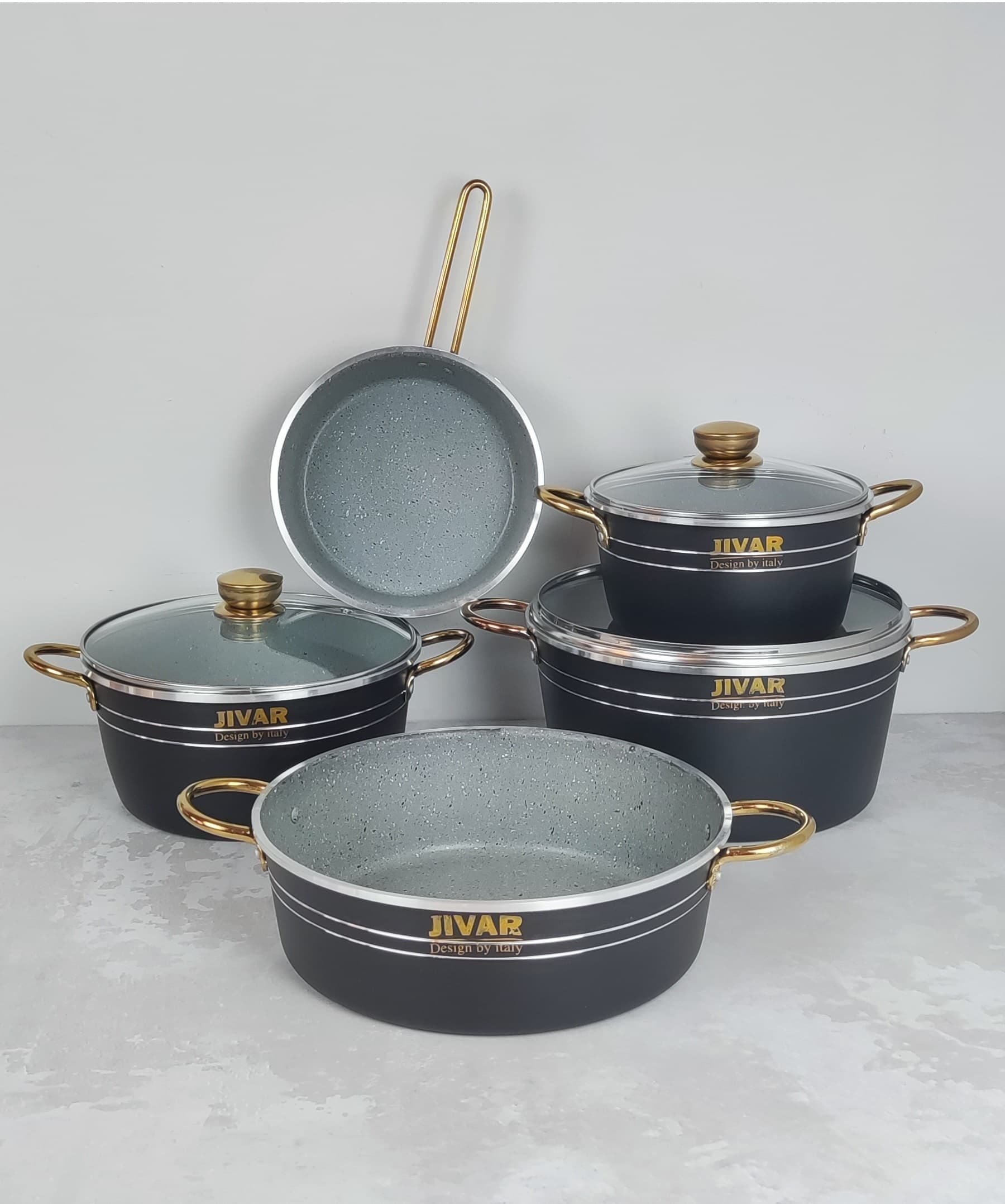 Set of 8 pots, Jivar, Tarlan model