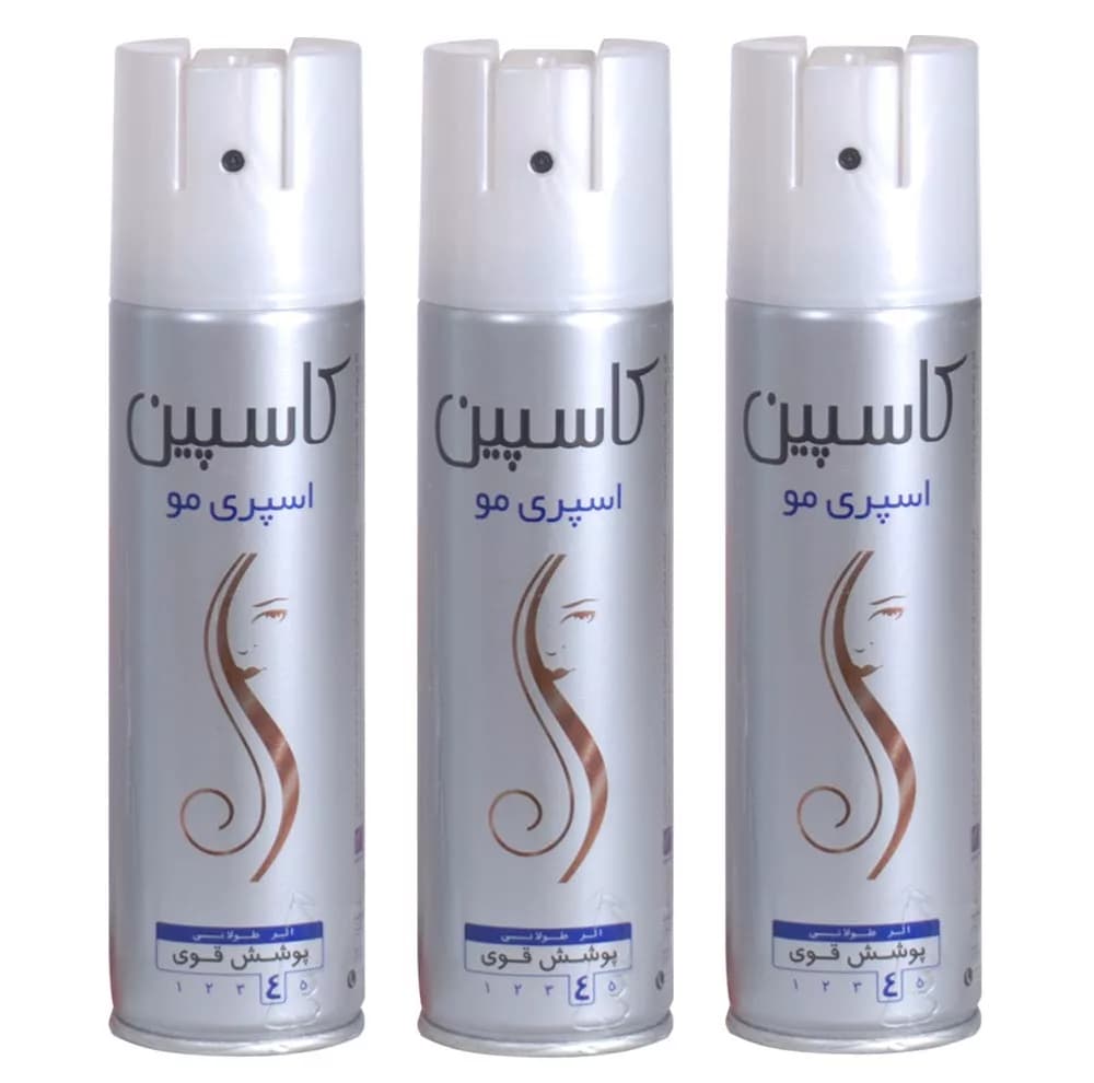 اسپری حالت دهنده مو کاسپین مدل Strong hold 4 حجم 150 میلی لیتر مجموعه ۳ عددی