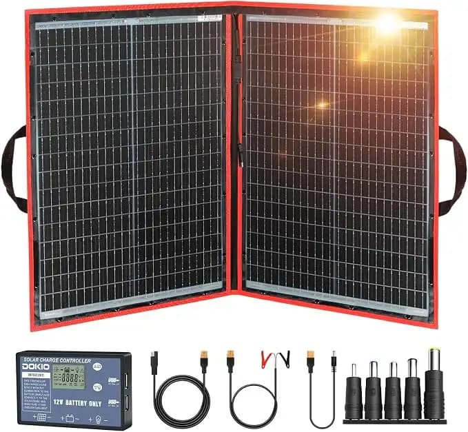 پنل خورشیدی 110 وات مونوکریستال قابل حمل و تاشو برند DOKIO مدل FFSP 110W — تصویر ۲