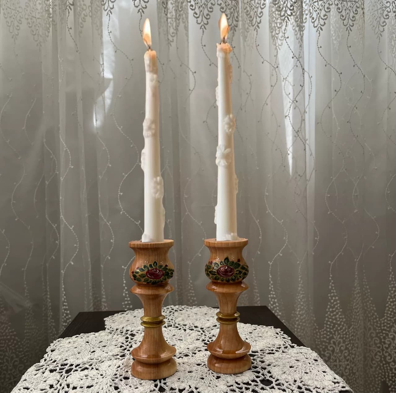 شمعدان مدل نگارمهر مناسب برای شمع استوانه ای مجموعه دو عددی — تصویر ۲