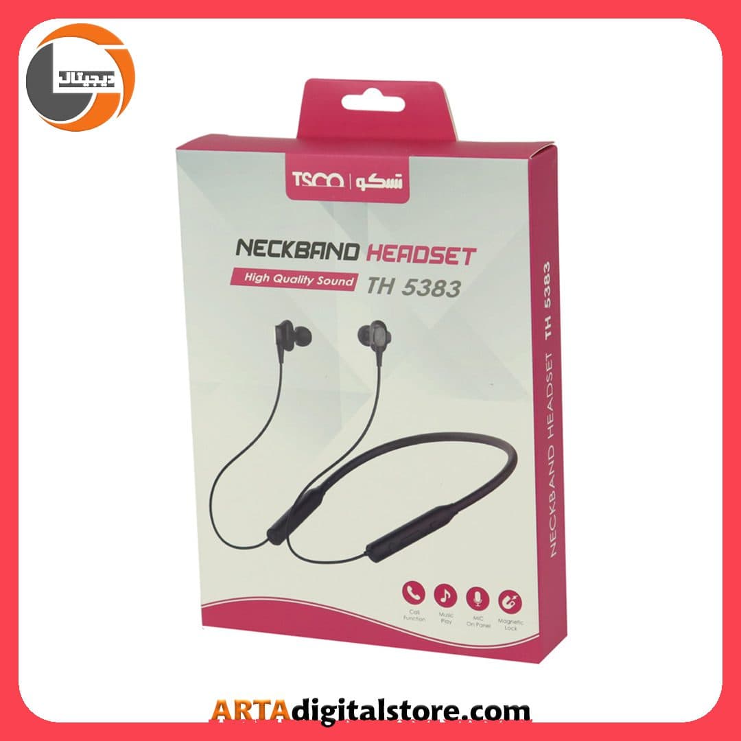هندزفری بلوتوث گردنی تسکو Tsco TH 5383 Black — تصویر ۲