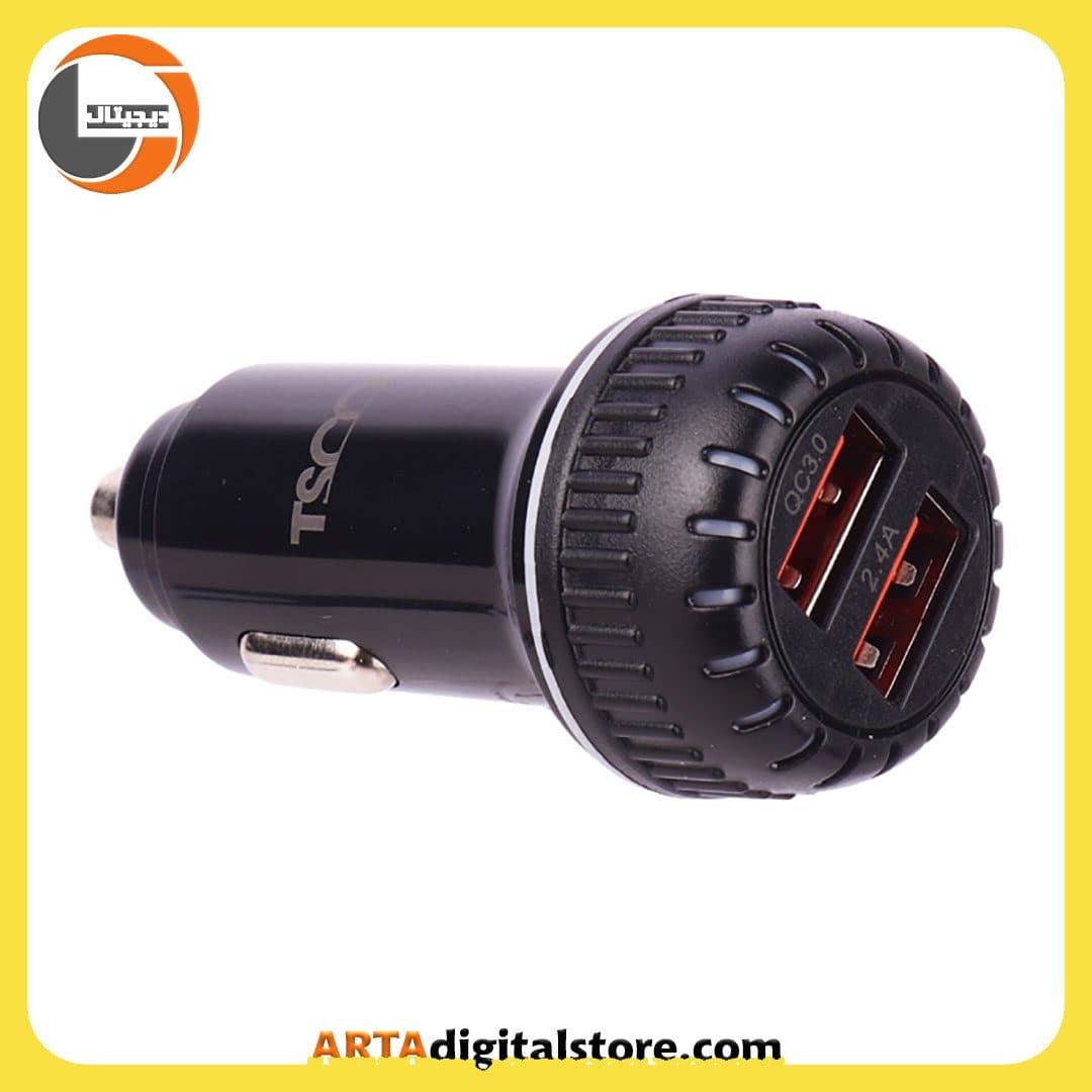شارژر فندکی تسکو TSCO TCG 37 QC3 With Type-C Cable Black — تصویر ۴