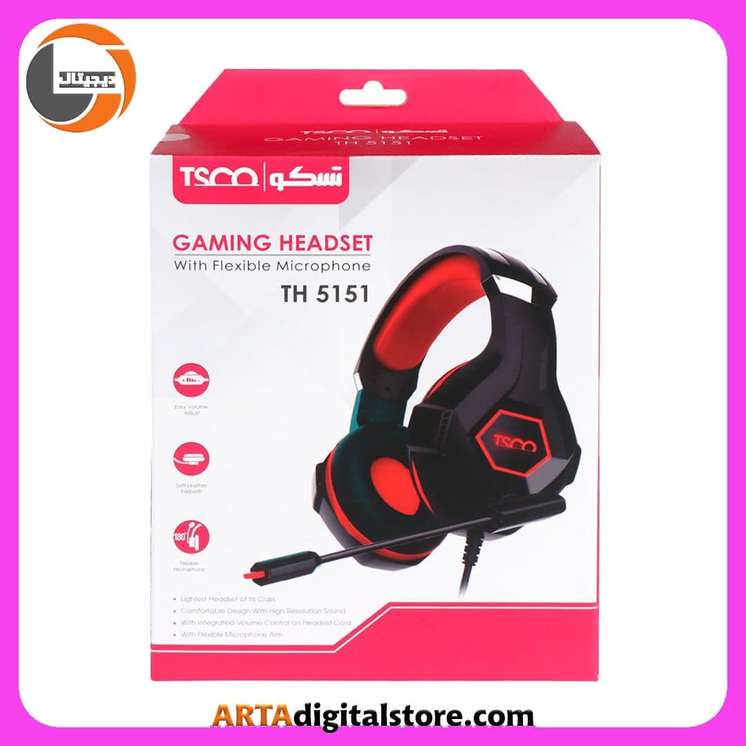 هدفون گیمینگ تسکو TSCO Gaming TH5151 Black And Red — تصویر ۲