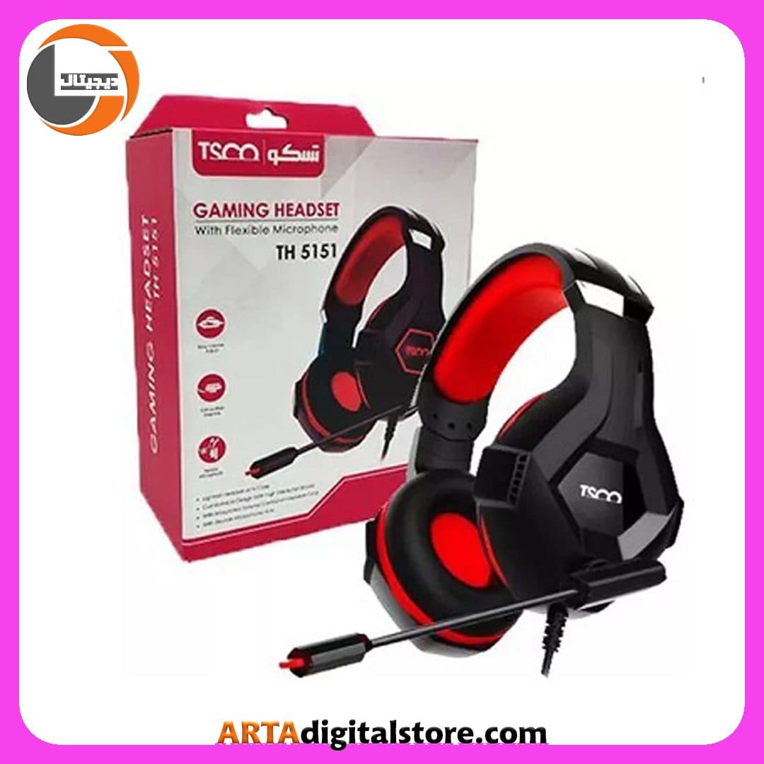 هدفون گیمینگ تسکو TSCO Gaming TH5151 Black And Red — تصویر ۵