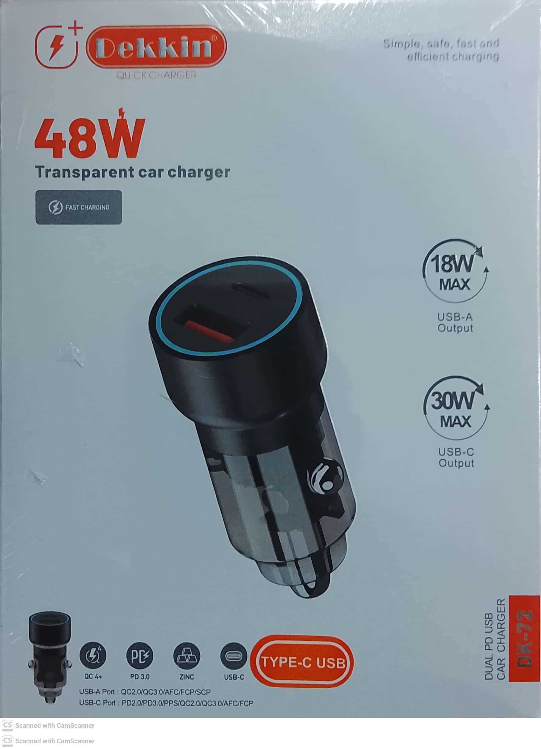 فندکی با کابل dekkin 48w- DK72