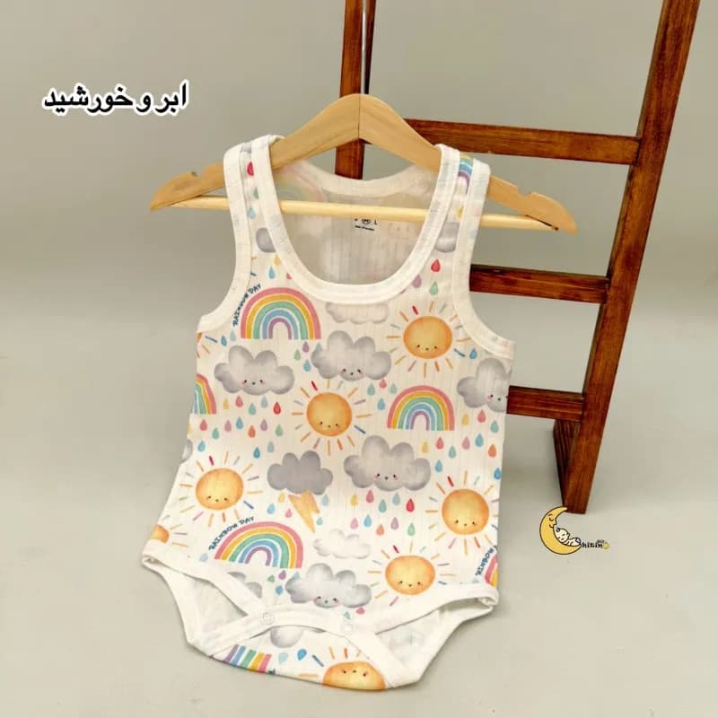 بادی رکابی زیردکمه نوزاد و کودک کوالا کیدز جنس نخ پنبه کبریتی — تصویر ۲
