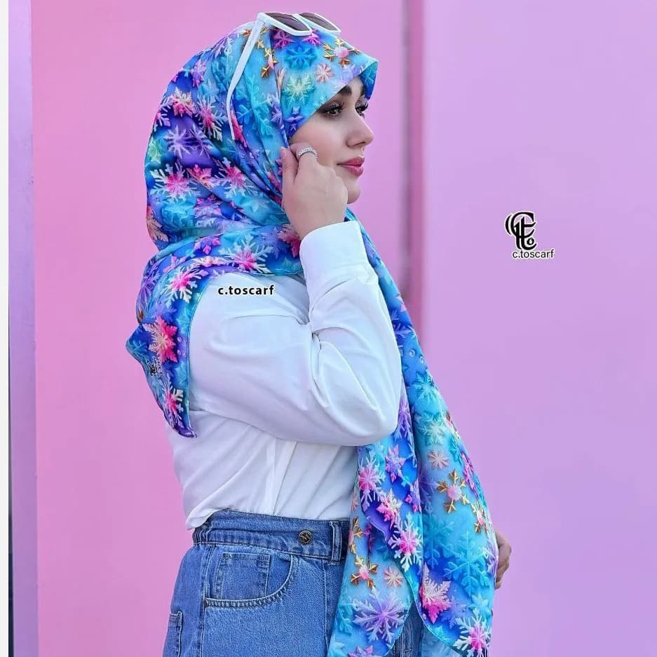 روسری نخی طرح بارلین قواره 140*140 — تصویر ۴
