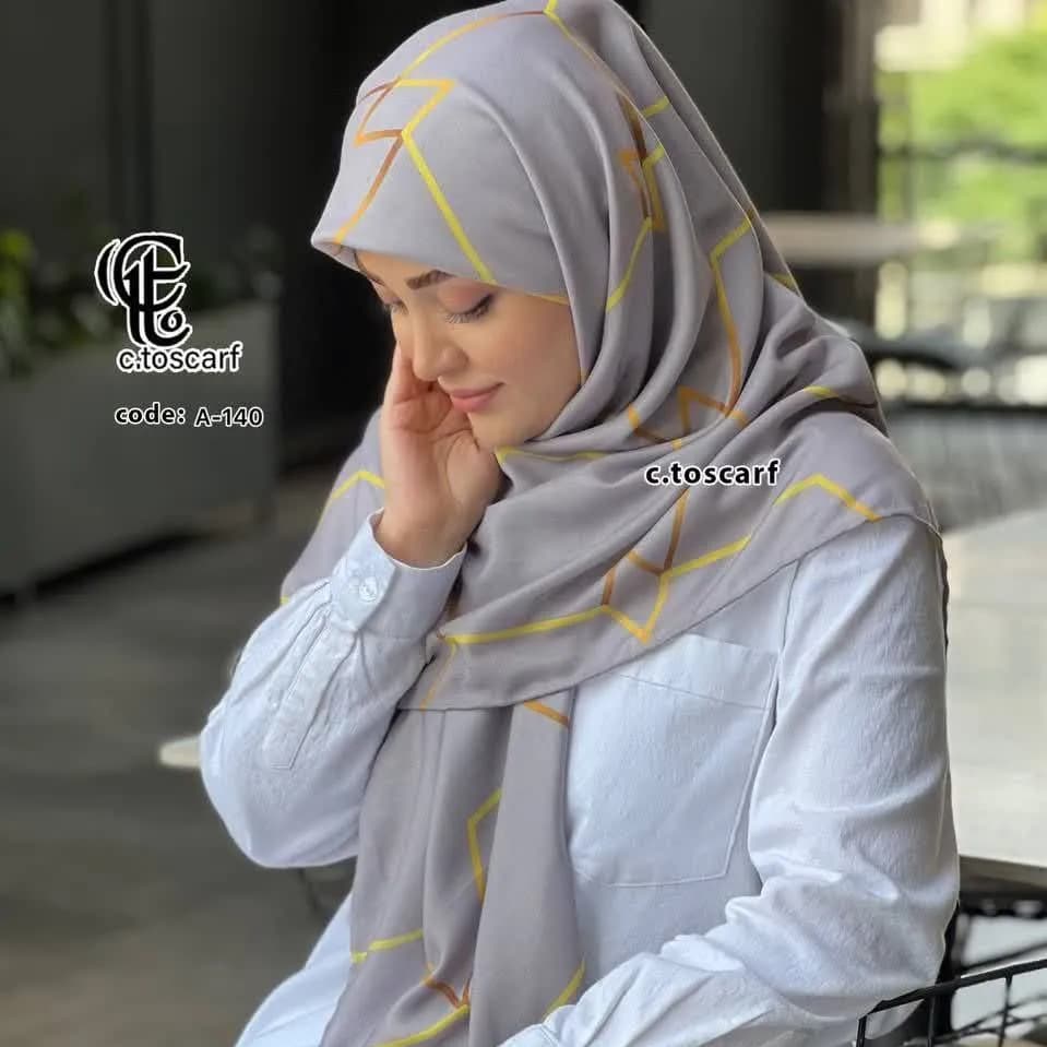 روسری مجلسی طرح افرا نخ کاستوم سیتو قواره بزرگ 140×140 لیز نیست