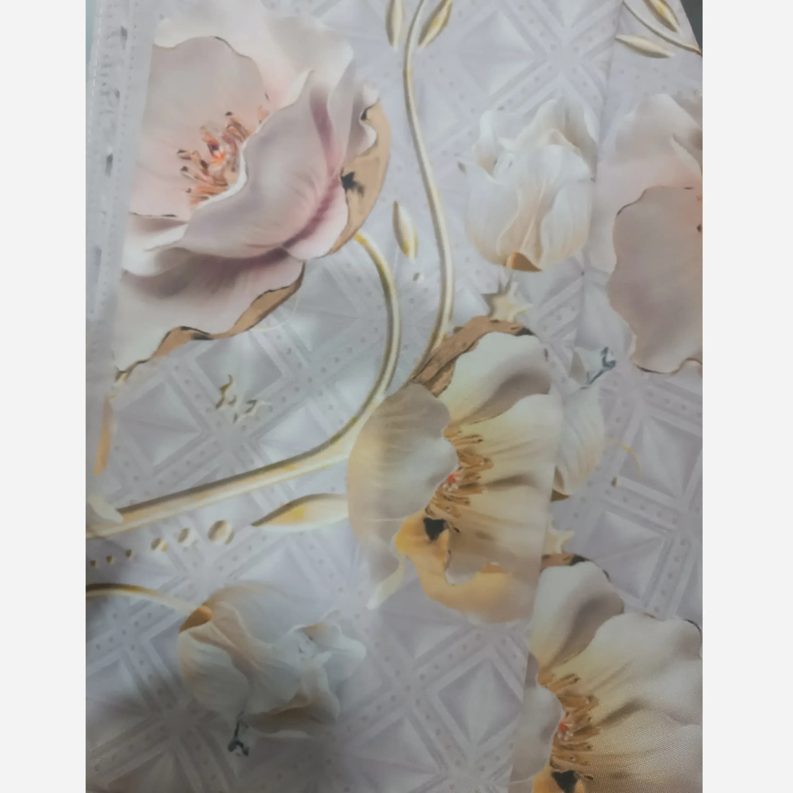 روسری مجلسی زنانه طرح مروارید نخ کاستوم سیتو قواره بزرگ 140 سانتیمتر دورچرخدوز — تصویر ۸