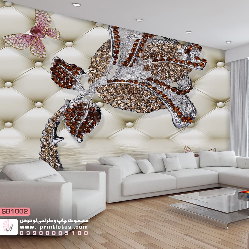 پوستر دیواری سه بعدی گل ، کد sb1002