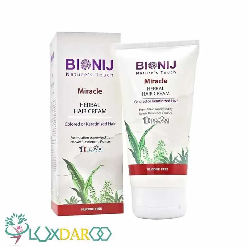 کرم موی گیاهی موهای رنگ یا کراتین شده بیونیج 150 میل