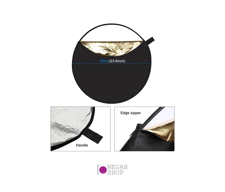 رفلکتور عکاسی 60 سانت 5 کاره پلوز Puluz PU5111 — تصویر ۲