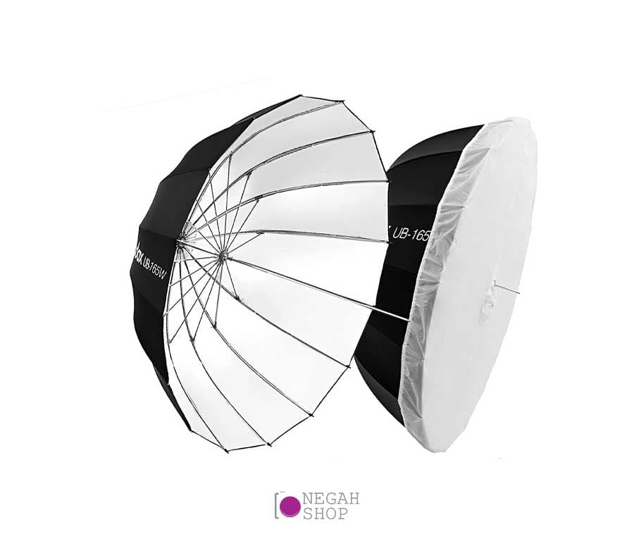 چتر 165 سانت داخل سفید گودکس Godox UB-165W به همراه دیفیوزر — تصویر ۲