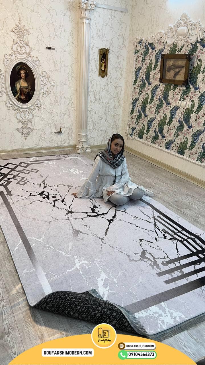فرشینه نمدی رویه مخمل با نمد 1000 گرم | لوکس و با دوام مدرن RH 1484 — تصویر ۲