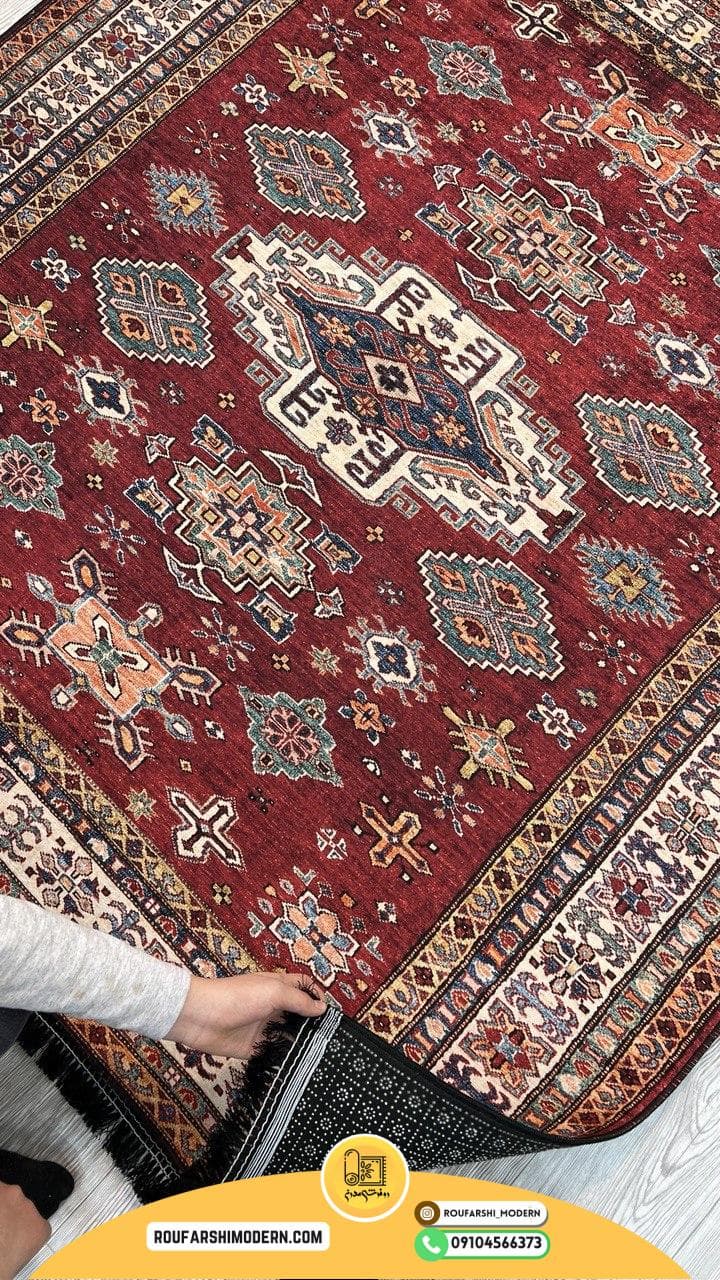 فرشینه نمدی رویه مخمل با نمد 1000 گرم | لوکس و با دوام طرح سنتی RH 2061 — تصویر ۶