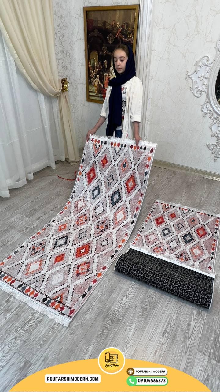 فرشینه با رویه مخمل و زیره نمد 1000 گرم ترمزدار کد RH 1890 — تصویر ۲