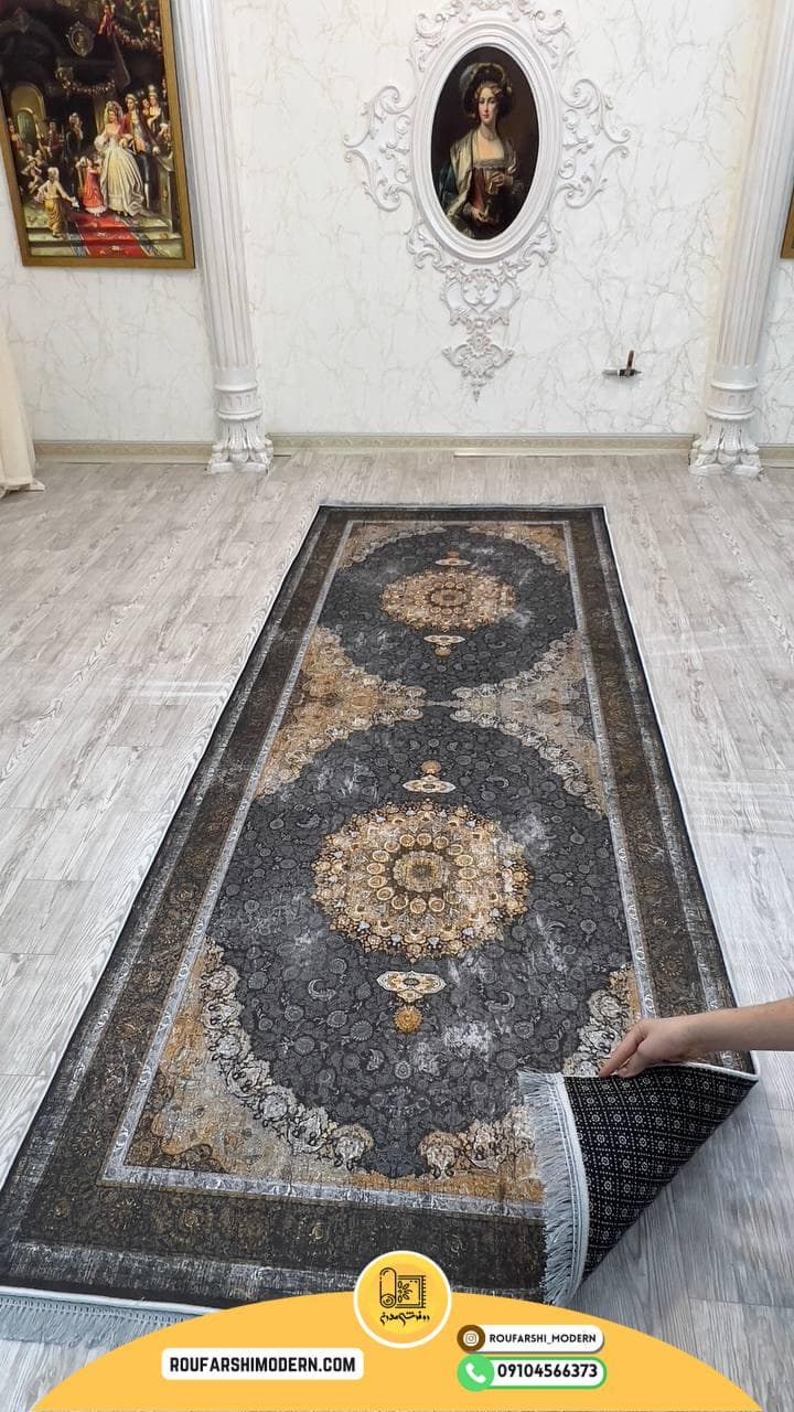 فرشینه با رویه مخمل و زیره نمد 1000 گرم ترمزدار کد RH 1832 — تصویر ۲