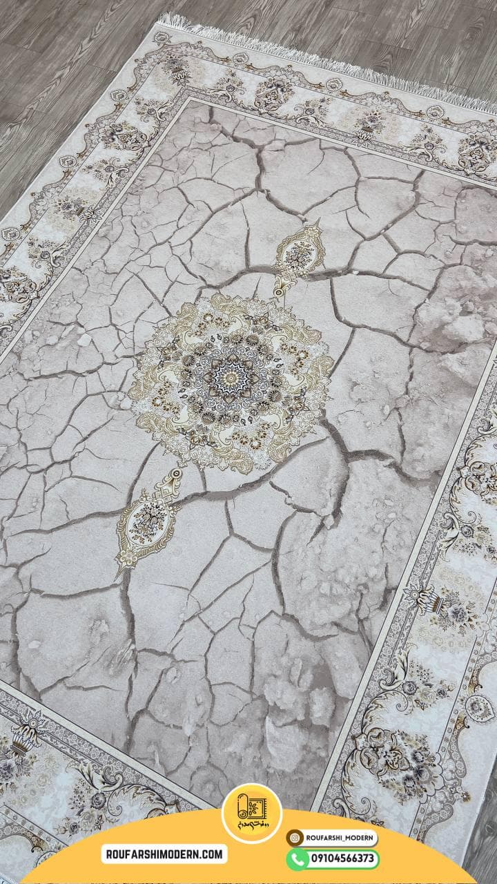 فرشینه با رویه مخمل طرح کویر کد RH 0695 — تصویر ۳