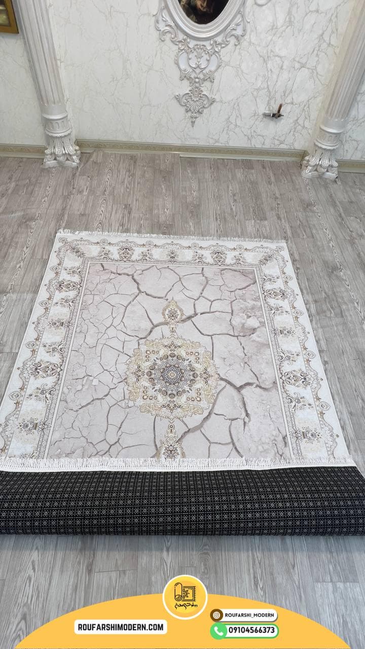 فرشینه با رویه مخمل طرح کویر کد RH 0695 — تصویر ۶