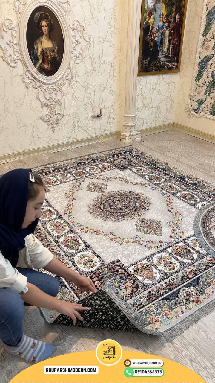 فرشینه با رویه مخمل و زیره نمد 1000 گرم ترمزدار RH 1556 — تصویر ۲