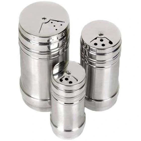 نمک پاش استیل 3 عددی از کوچک به بزرگ (نمکپاش)
