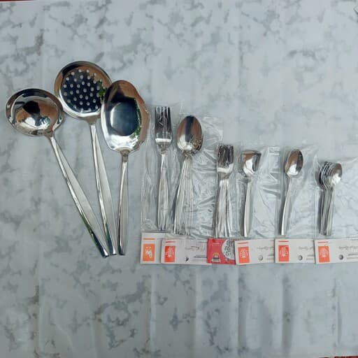 سرویس قاشق و چنگال 40 پارچه طرح یک خطی ماینز 6 نفره