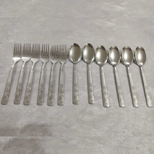 قاشق چنگال طرح گل ریز بسته ای