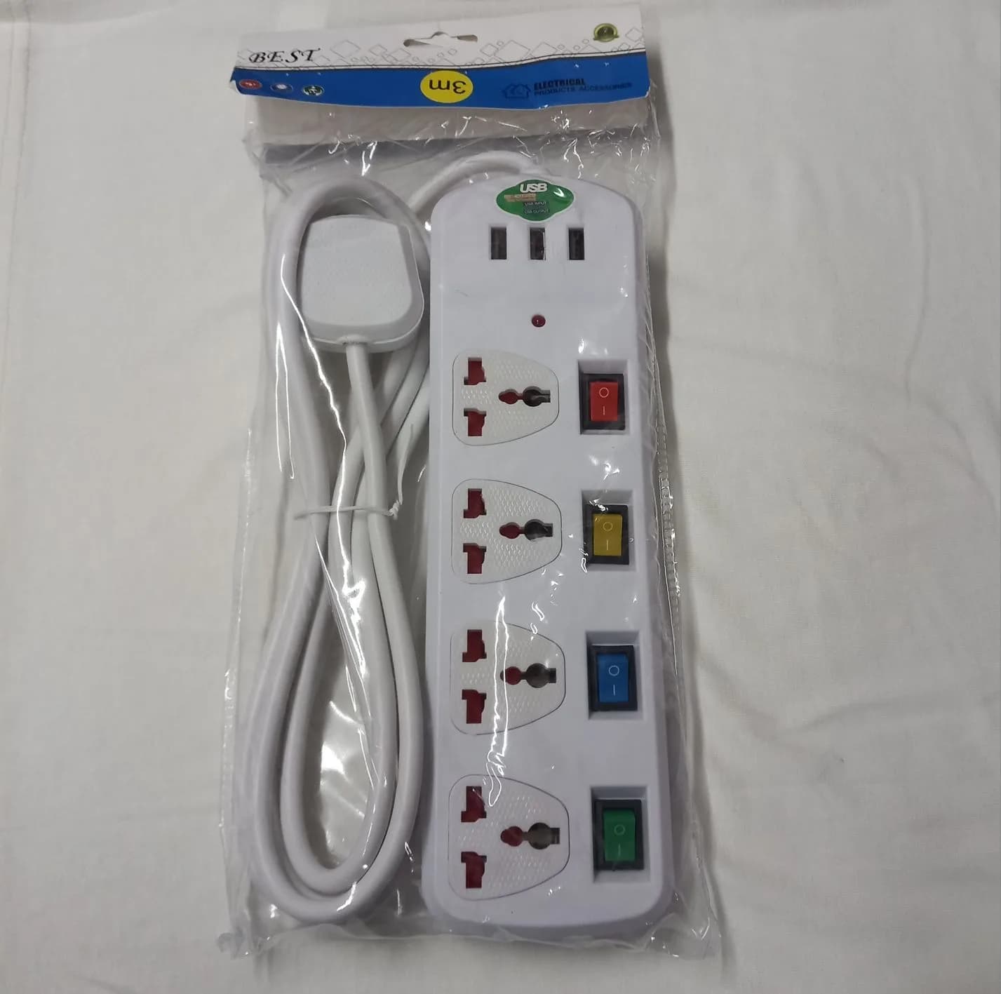 چندراهی برق مدل USB CHARGING 4t3m — تصویر ۲