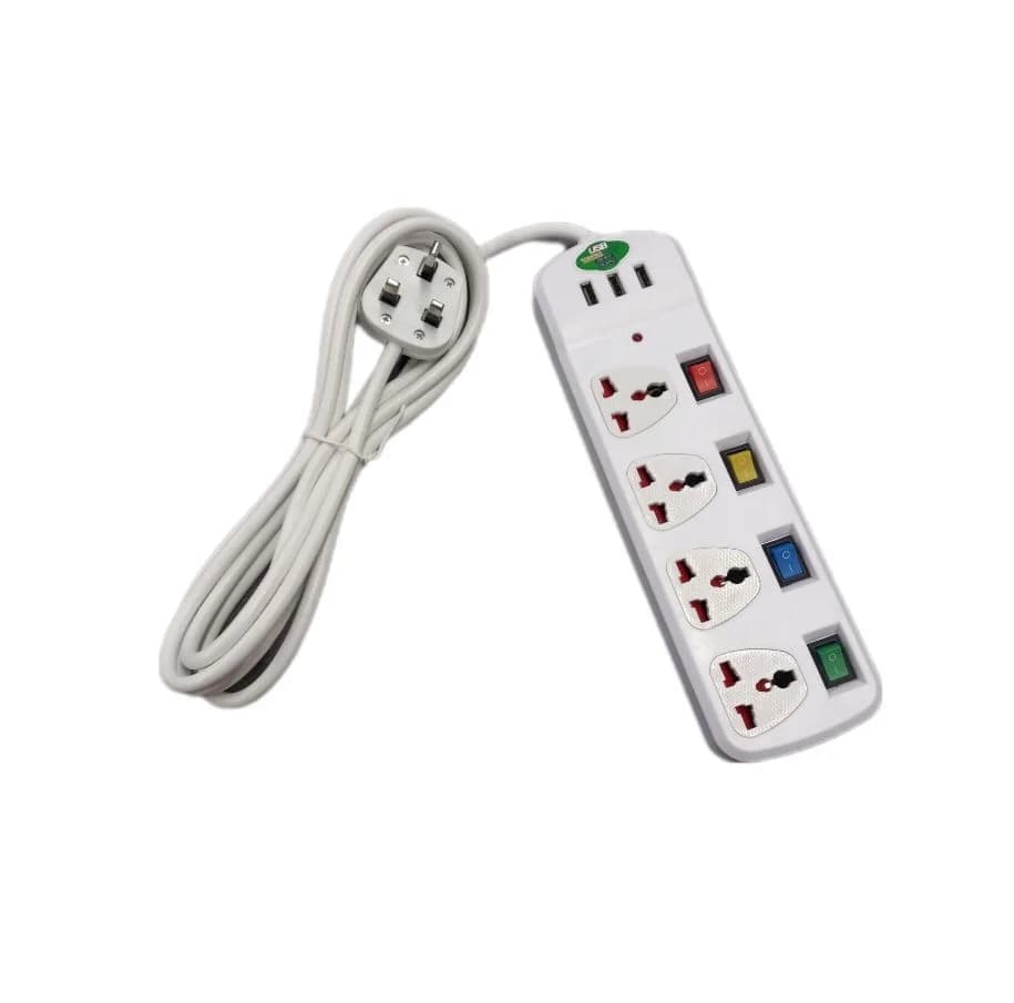 چندراهی برق مدل USB CHARGING 4t3m — تصویر ۳