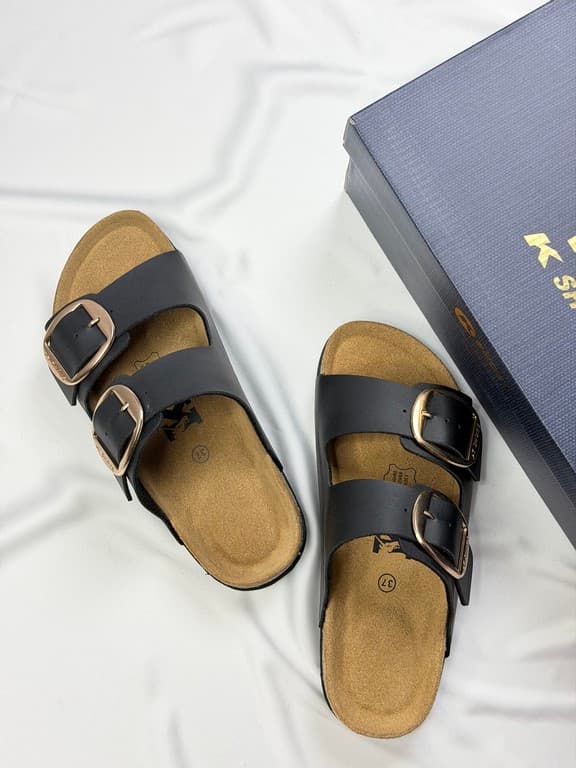 صندل دو سگک زنانه مشکی women’s black double buckle sandals — تصویر ۲