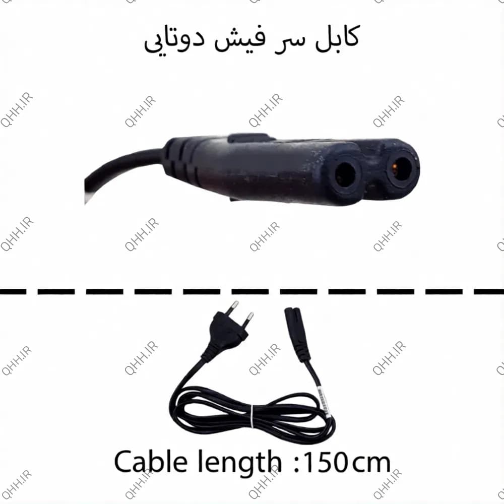 کابل برق آداپتور لپ تاپ سر فیش دو تایی Gimo_1.5M — تصویر ۳