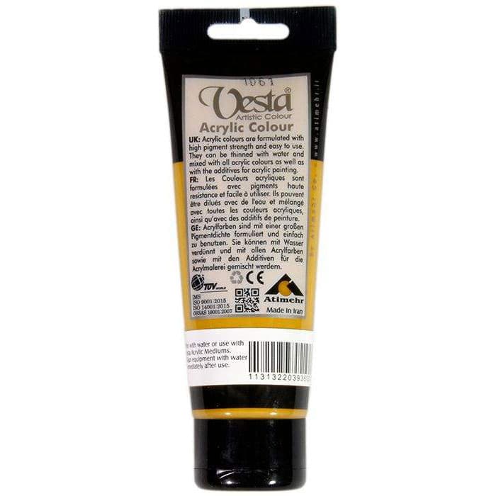رنگ اکریلیک وستا زرد اخرایی مدل ۴۴ حجم ۷۵میلی لیتر Yellow Ochre — تصویر ۲