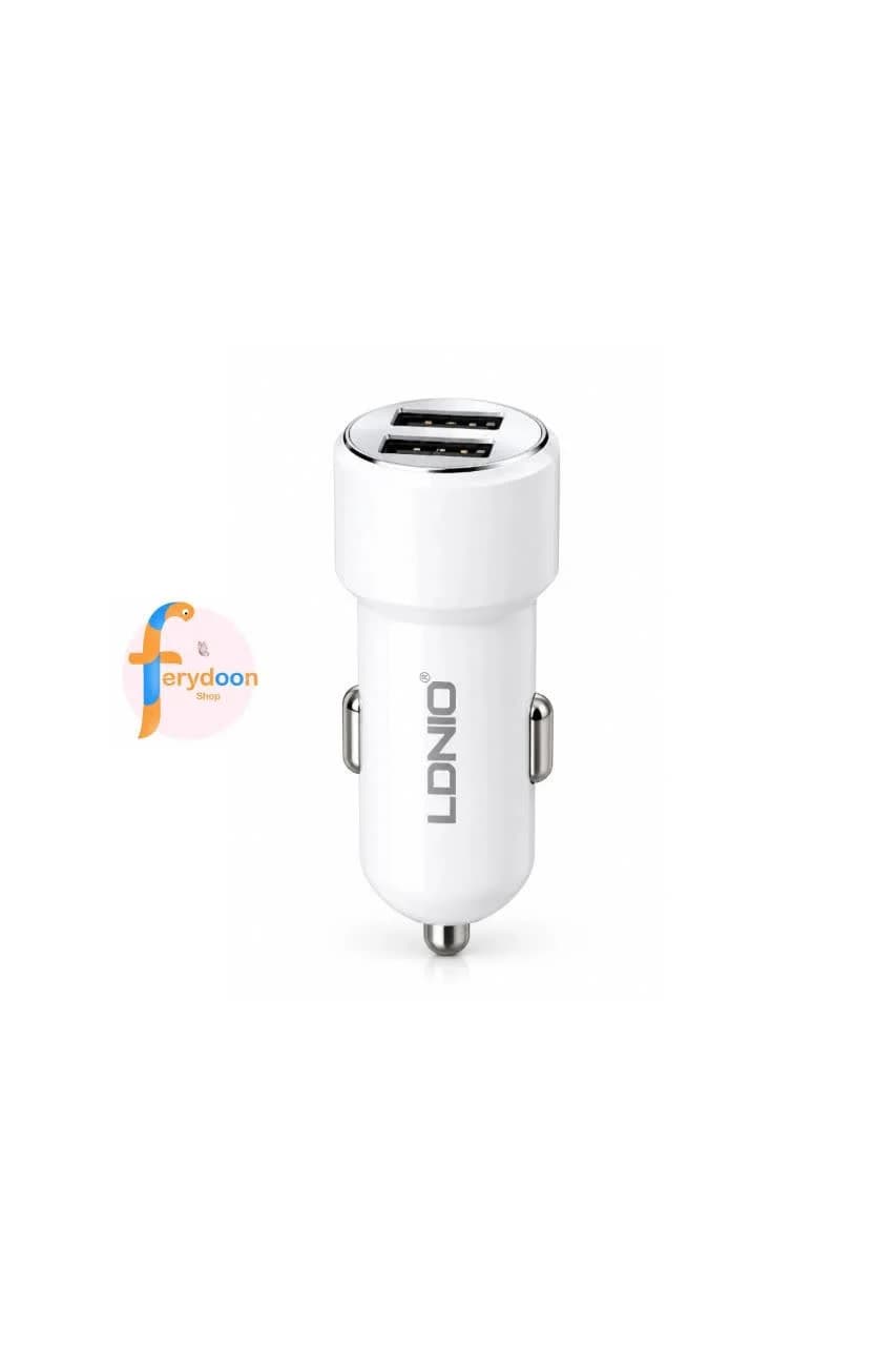 شارژر فندکی الدینیو LDNIO C309 توان 18 وات سری Crystal White به همراه کابل