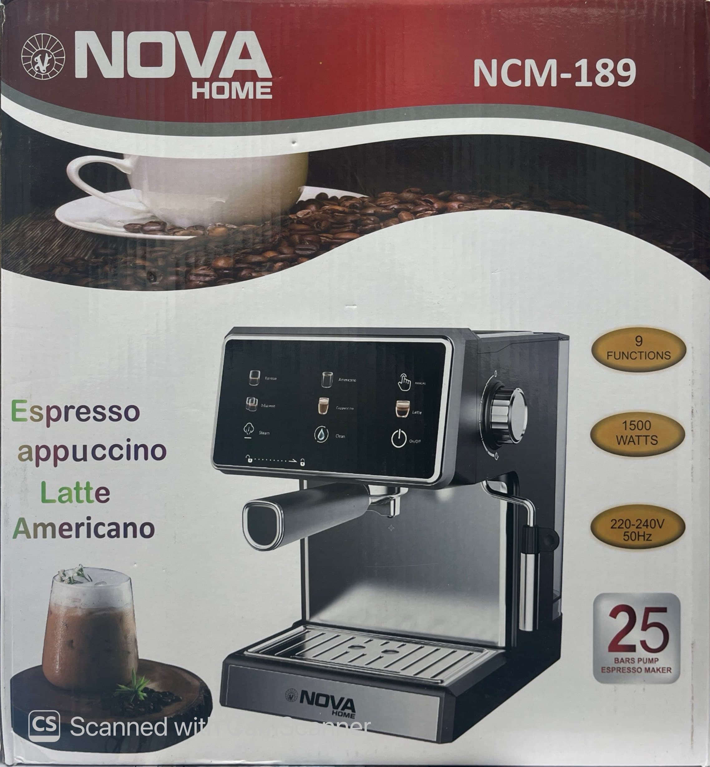اسپرسو ساز لمسی نوا هوم NOVA home مدل NCM-189