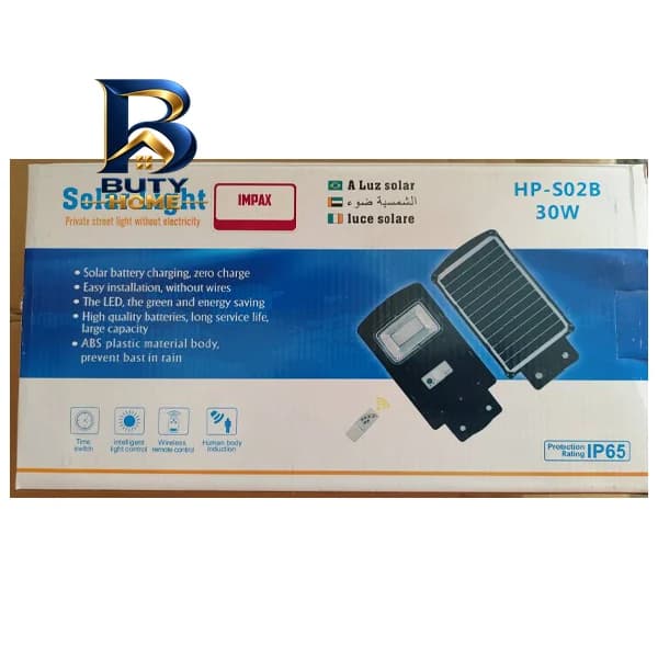 چراغ خیابانی خورشیدی ایمپکس مدل HP-S۰۲B ۳۰W اصل — تصویر ۴