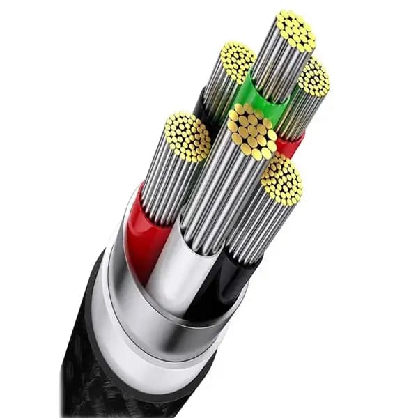 کابل سوپر فست شارژ سه سر یو اس 1.2 متر بیسوس مدل Baseus Flash Series Ⅱ Cable USB to M+L+C 100W CASS030001 — تصویر ۶