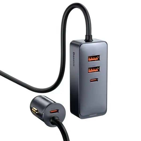شارژر فندکی 120 وات 3 پورت بیسوس مدل Baseus CCBT-A0G — تصویر ۳