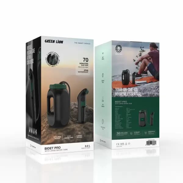 خودشور مسافرتی با مخزن 2.5 لیتری گرین لاین مدل Green Lion Bidet Pro 2.5L large tank — تصویر ۵