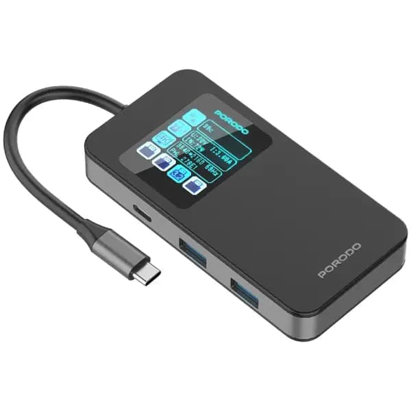 هاب 6 در 1 پرودو مدل Porodo 6-in-1 Type-C Hub with Display 4K 60Hz USB 3.0 — تصویر ۲