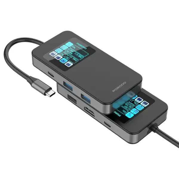 هاب 6 در 1 پرودو مدل Porodo 6-in-1 Type-C Hub with Display 4K 60Hz USB 3.0 — تصویر ۷