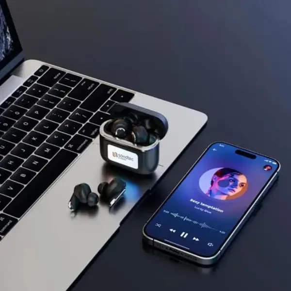 ایرپاد نمایشگر دار پرودو مدل Porodo Soundtec Guide ANC TWS Earbuds — تصویر ۳