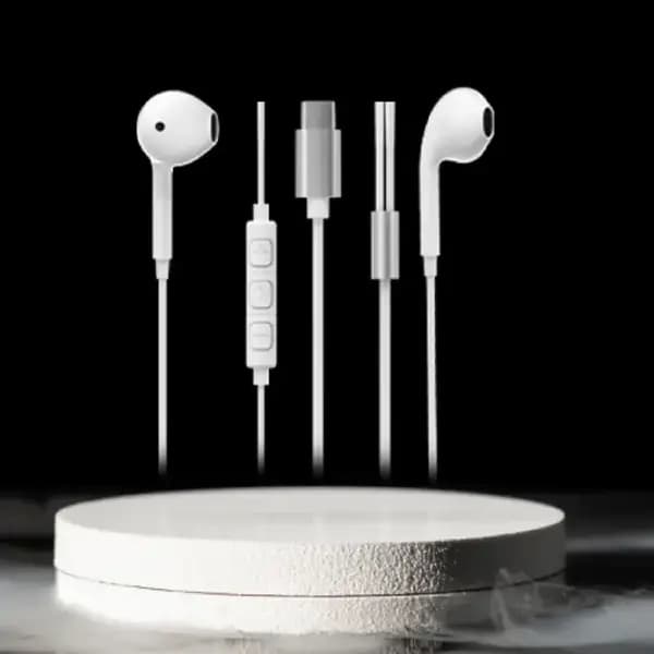 هندزفری سیم دار تایپ سی پاورولوژی مدل TYPE-C Stereo Wired Earphone — تصویر ۲