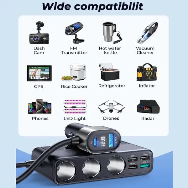 شارژر فندکی 120 وات جویروم مدل JOYROOM JR-CL06 — تصویر ۵