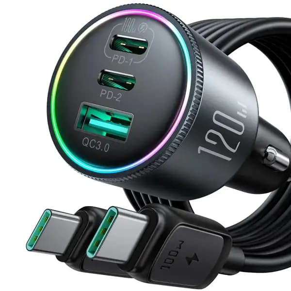 شارژر فندکی فست شارژ 120 وات جویروم مدل Joyroom JR-CCN07 — تصویر ۲