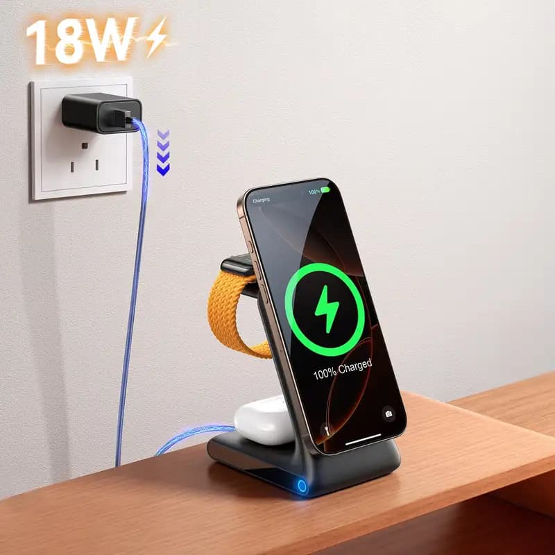 شارژ وایرلس جویروم JOYROOM Wireless Charging Station JR-W15 — تصویر ۸