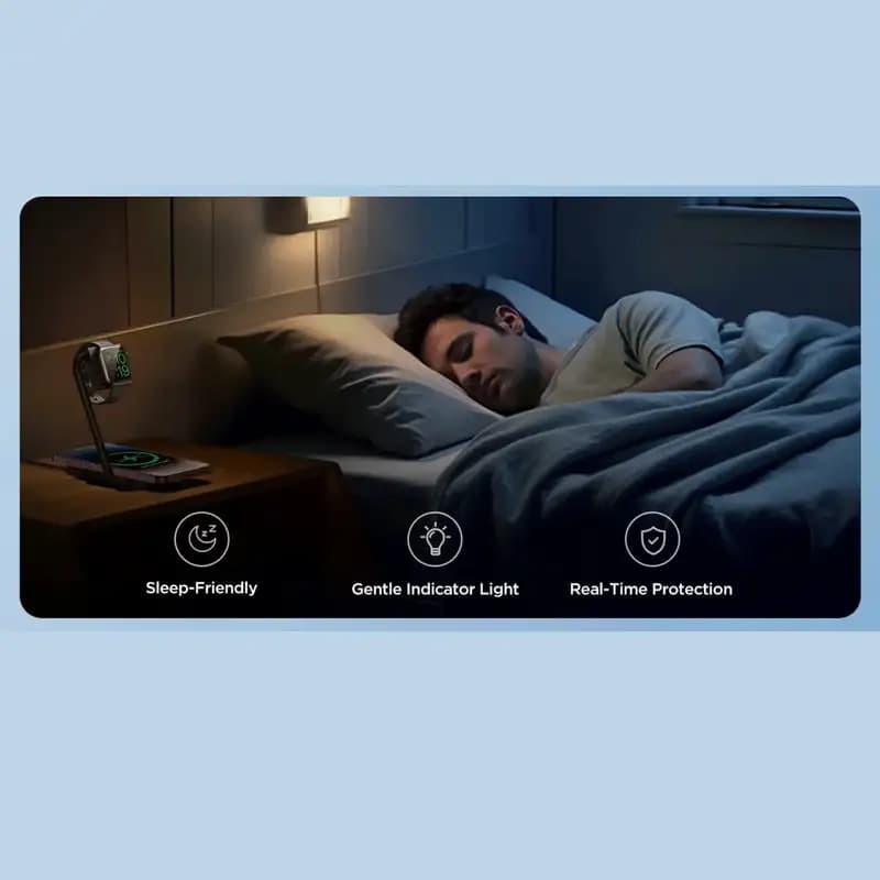 شارژر بی سیم تاشو گوشی آیفون و اپل واچ جویروم مدل joyroom JR-WQN05 — تصویر ۳